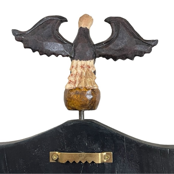 Vintage Red, White & Blue Hand Carved Wooden Liberty Shield w/Eagle 13.5” x 10” - Picture 4 of 7